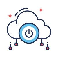 Get a glimpse of this outline icon of cloud power vector