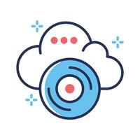 Easy to edit linear style icon showing cloud cd storage vector