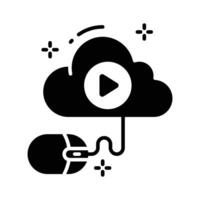 Grab this easy to use glyph icon of internet cloud storage vector