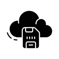 Get a sight of this latest glyph icon depicting cloud memory card vector