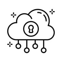 Visually engaging icon of private cloud designed in line style. vector
