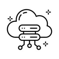 Trendy outline style icon showing cloud server connection. vector