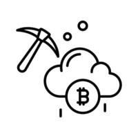 Catch a sight of this modern line icon of bitcoin cloud mining. vector