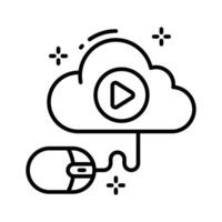 Grab this easy to use line icon of internet cloud storage. vector