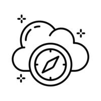 Ready to use line style icon of cloud compass. vector