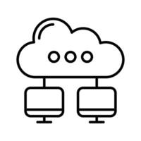 An icon creatively designed in line style showing cloud hosting. vector