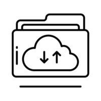 A well crafted line style icon of cloud transfer data. vector