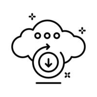 Ready to use outline icon showing data downloading concept. vector