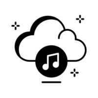 Have a look at this premium glyph icon of cloud music. vector