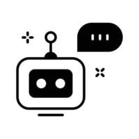 Robot chat technology icon creatively designed in glyph style. vector