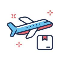 A captivating outline icon of plane delivery vector