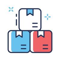 A customizable outline icon of stacked delivery packages vector
