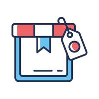Ready to use linear icon of sealed delivery box vector