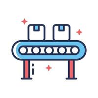 Well crafted linear icon of moving belt conveyor vector