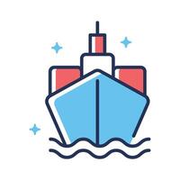 Grab this linear icon of cargo ship transport vector