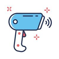 Trendy linear icon of barcode reader in action vector