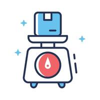 Visually appealing outline icon of parcel weight scale vector