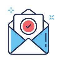 A modern outline icon of confirmation mail vector