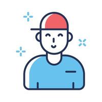 Visually engaging linear icon of delivery boy vector