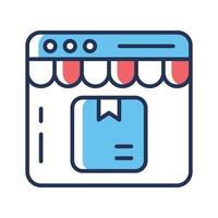 Visually appealing linear icon of shopping website vector