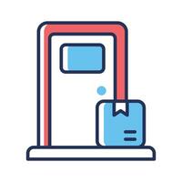 Grab this linear icon of doorstep delivery vector