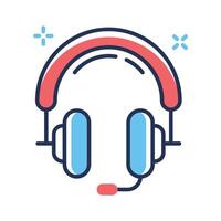 A well designed outline icon of headset support vector