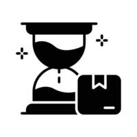 Visually appealing glyph icon of estimated shipping time vector