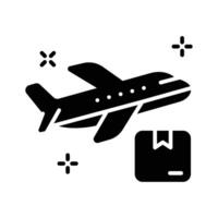 A captivating glyph icon of plane delivery vector