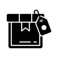 Ready to use glyph icon of sealed delivery box vector