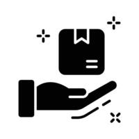 A customizable glyph icon of delivery service vector