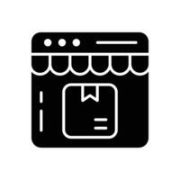 Visually appealing glyph icon of shopping website vector