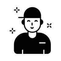 Visually engaging glyph icon of delivery boy vector
