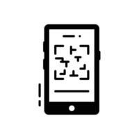 A modern glyph icon of mobile scan feature vector