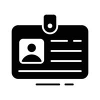 Well crafted glyph icon of user verification id vector