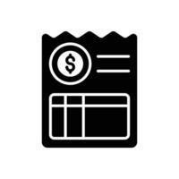 Premium glyph icon of invoice document template vector