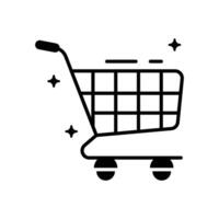 Easy to edit glyph icon of shopping trolley cart vector