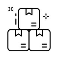 A customizable outline icon of stacked delivery packages. vector