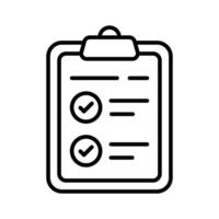 Easy to edit outline icon of inventory checklist. vector