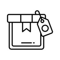 Ready to use linear icon of sealed delivery box. vector