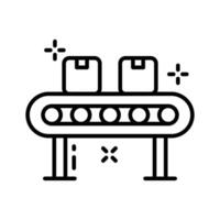 Well crafted linear icon of moving belt conveyor. vector