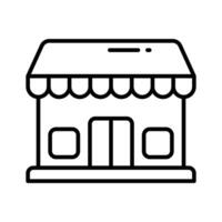 Visually engaging linear icon of storefront retail shop. vector