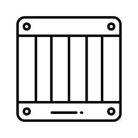 An editable outline icon of wooden box packaging. vector