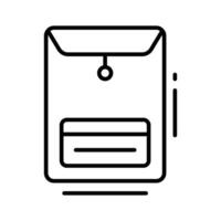 Premium linear icon of file envelope for shipping. vector