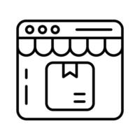 Visually appealing linear icon of shopping website. vector