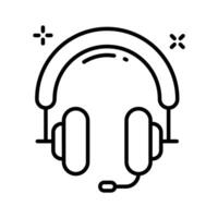 A well designed outline icon of headset support. vector