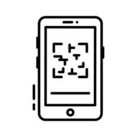 A modern outline icon of mobile scan feature. vector