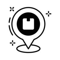 An editable glyph icon of delivery location marker. vector