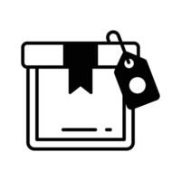 Ready to use glyph icon of sealed delivery box. vector