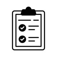 Easy to edit glyph icon of inventory checklist. vector