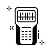 A captivating glyph icon of barcode scanner tool. vector
